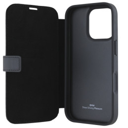 BMW Signature Leather Wordmark dėklas, skirtas iPhone 16 Pro Max - juodas