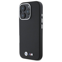 BMW M Edition Kevlar apvyniotas metalinis dėklas iPhone 16 Pro - juodas