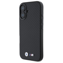 BMW Carbon Wrapped Metal dėklas iPhone 16 - juodas