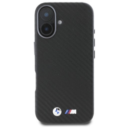 BMW Carbon Wrapped Metal dėklas iPhone 16 - juodas