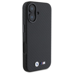 BMW Carbon Wrapped Metal dėklas iPhone 16 - juodas