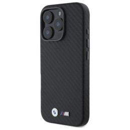 BMW Carbon Wrapped Metal dėklas iPhone 16 Pro Max - juodas