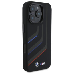 BMW Silicone Turning Lines MagSafe dėklas iPhone 16 Pro - juodas