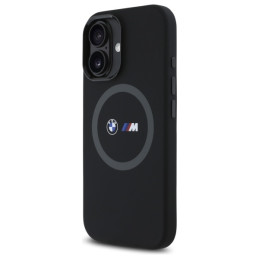 BMW M Silicone Printed Ring MagSafe dėklas iPhone 16 - juodas