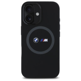 BMW M Silicone Printed Ring MagSafe dėklas iPhone 16 - juodas
