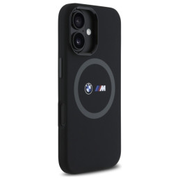 BMW M Silicone Printed Ring MagSafe dėklas iPhone 16 - juodas