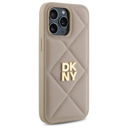 DKNY Quilted Stack Logo dėklas, skirtas iPhone 14 Pro Max - smėlio spalvos