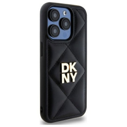 DKNY Quilted Stack Logo dėklas, skirtas iPhone 15 Pro - juodas