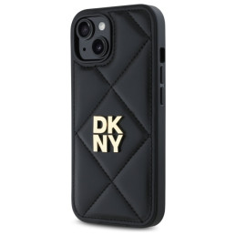 DKNY Quilted Stack Logo dėklas iPhone 15 - juodas