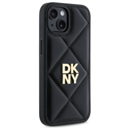 DKNY Quilted Stack Logo dėklas iPhone 15 - juodas