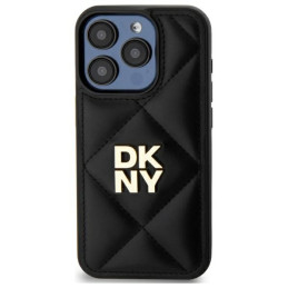 DKNY Quilted Stack Logo dėklas, skirtas iPhone 15 Pro Max - juodas