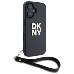 DKNY Wrist Strap Stock Logo dėklas iPhone 16 - juodas