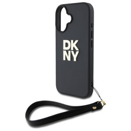 DKNY Wrist Strap Stock Logo dėklas iPhone 16 - juodas