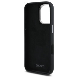DKNY Liquid Silicone Metal Logo dėklas iPhone 16 - juodas