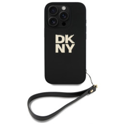 DKNY Wrist Strap Stock Logo dėklas, skirtas iPhone 16 Pro Max - juodas