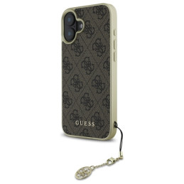 Guess 4G Charms Collection dėklas iPhone 16 Plus - rudas