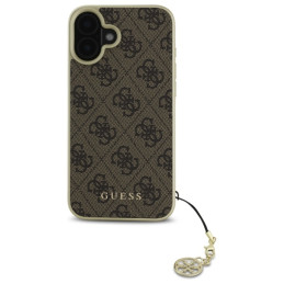 Guess 4G Charms Collection dėklas iPhone 16 Plus - rudas