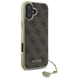 Guess 4G Charms Collection dėklas iPhone 16 Plus - rudas