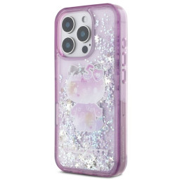 Hello Kitty Liquid Glitter 50th Anniversary Party dėklas, skirtas iPhone 16 Pro Max – violetinė
