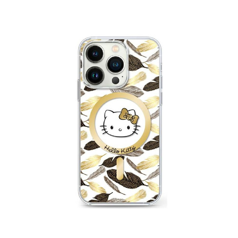 Hello Kitty IML Golden Leaves MagSafe dėklas iPhone 16 Pro Max - baltas