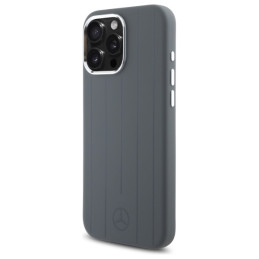 Mercedes Silicone Vertical Tonal Stripes MagSafe dėklas iPhone 16 Pro Max - pilkas