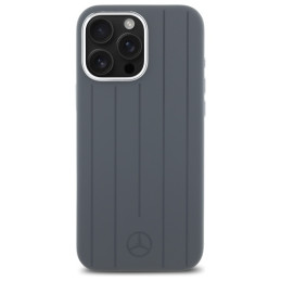 Mercedes Silicone Vertical Tonal Stripes MagSafe dėklas iPhone 16 Pro Max - pilkas
