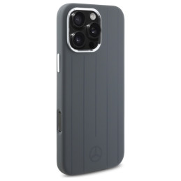 Mercedes Silicone Vertical Tonal Stripes MagSafe dėklas iPhone 16 Pro Max - pilkas