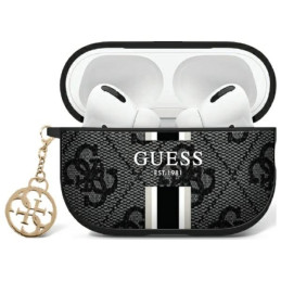 Guess GUAP2P4RPSK AirPods Pro 2 (2022/ 2023) dangtelis juodas / juodas 4G spausdintų juostelių žavesys