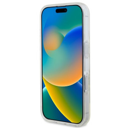 Guess GUHMP16MHFGERET iPhone 16 Plus 6,7" permatomas kietas dėklas IML Glitter Circle MagSafe
