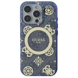 Guess GUHMP16XH4PYEEB iPhone 16 Pro Max 6,9" mėlynas/ mėlynas kietas dėklas IML Peony On 4G Fone MagSafe