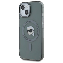Karl Lagerfeld KLHMP15SHLSKIK iPhone 15 6.1" juodas/ juodas kietas IML metalinis Karl Head MagSafe