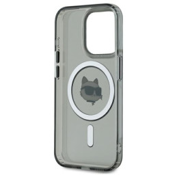 Karl Lagerfeld KLHMP15XHLSCHK iPhone 15 Pro Max 6,7" juodas/ juodas kietasis dėklas IML Metal Choupette Head MagSafe