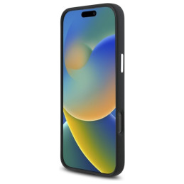 Mercedes MEHMP16L23SUGDK iPhone 16 Pro 6,3" juodas/ juodas kietas silikoninis toninis logotipas Medienos raštas MagSafe