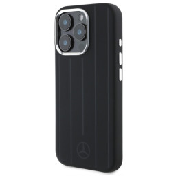 Mercedes MEHMP16L23SUVSK iPhone 16 Pro 6.3" juodas/ juodas kietas dėklas Silikoninės vertikalios toninės juostelės MagSa...