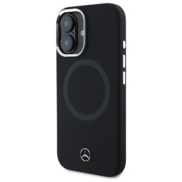 Mercedes MEHMP16S23SUTTK iPhone 16 6,1 colio juodas/ juodas kietas silikoninis tonalinis logotipas MagSafe