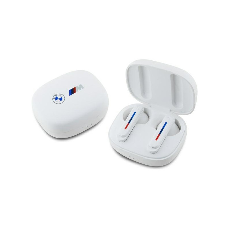 BMW BMBEMIATP20LOH TWS Bluetooth ausinės + prijungimo stotelė balta/ balta Spausdinti logotipai