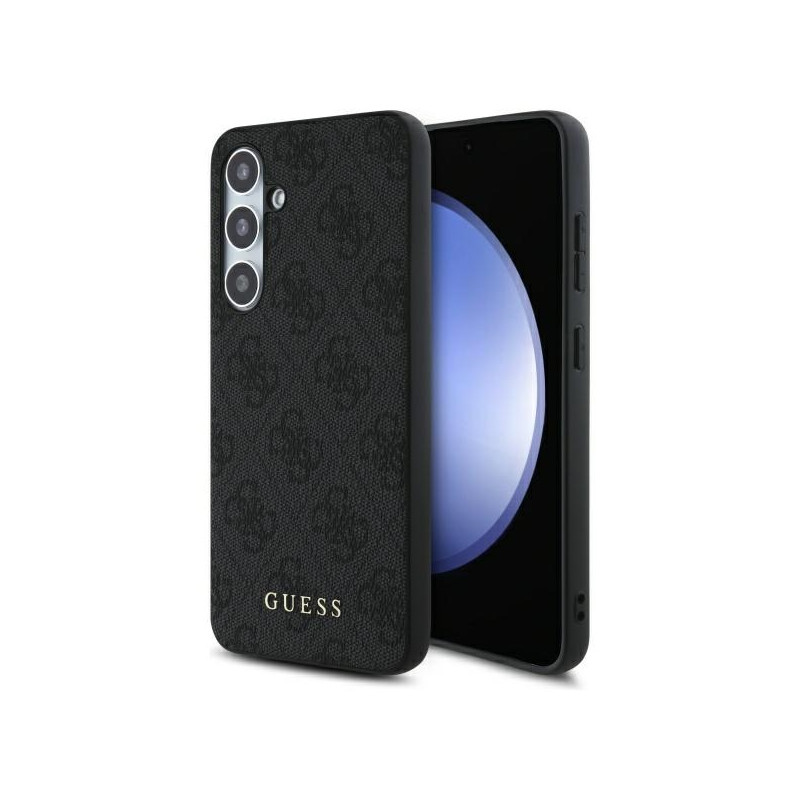 Guess GUHCS24FEG4GFGR S24 FE S721 pilkas/ pilkas kietas 4G metalinis auksinis logotipas