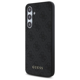 Guess GUHCS24FEG4GFGR S24 FE S721 pilkas/ pilkas kietas 4G metalinis auksinis logotipas