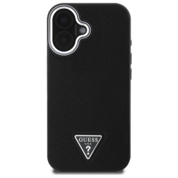 Guess GUHMP16MPGTSPSK iPhone 16 Plus 6,7" juodas/ juodas kietas dėklas grūdėtas trikampis MagSafe