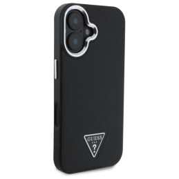 Guess GUHMP16MPGTSPSK iPhone 16 Plus 6,7" juodas/ juodas kietas dėklas grūdėtas trikampis MagSafe