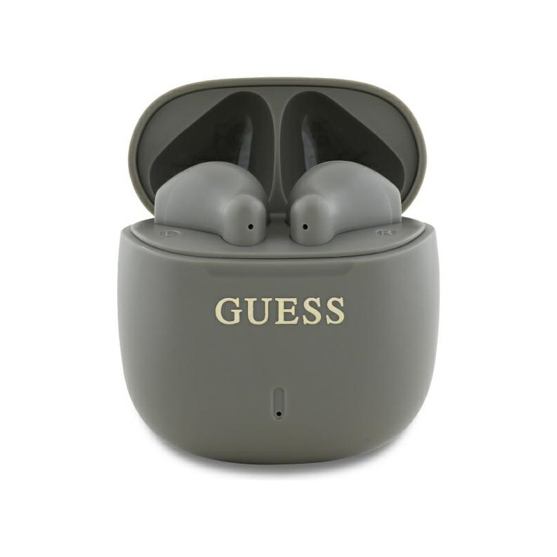 Guess Bluetooth ausinės GUTWSJ14ESGE TWS + prijungimo stotelė taupe Printed Classic Logo