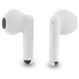 Guess Bluetooth ausinės GUTWSJ14ESGH TWS + prijungimo stotelė balta/ balta Spausdintas klasikinis logotipas