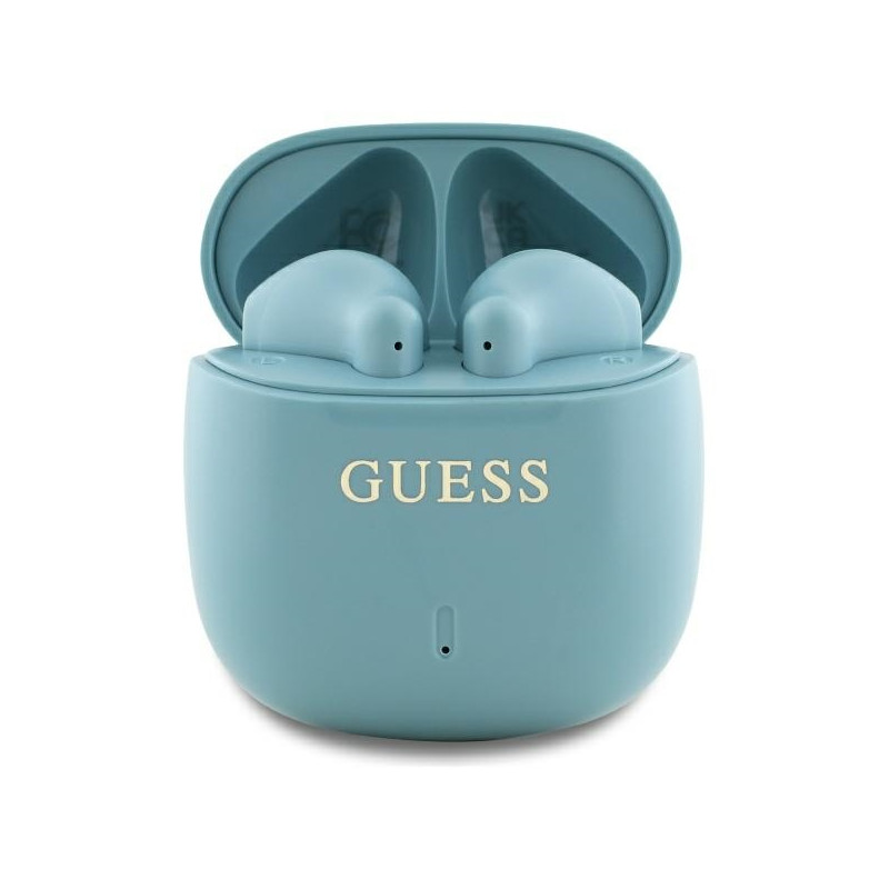 Guess Bluetooth ausinės GUTWSJ14ESGQ TWS + prijungimo stotelė turkio/ turkio spalvos spausdintas klasikinis logotipas