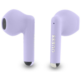Guess Bluetooth ausinės GUTWSJ14ESGU TWS + prijungimo stotelė violetinė/ violetinė spausdintas klasikinis logotipas