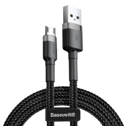 „Baseus Cafule“ laidas CAMKLF-CG1 USB-A / micro USB 1.5A 2 m - juodai pilkas