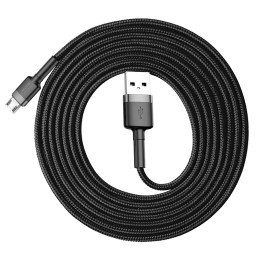 „Baseus Cafule“ laidas CAMKLF-CG1 USB-A / micro USB 1.5A 2 m - juodai pilkas