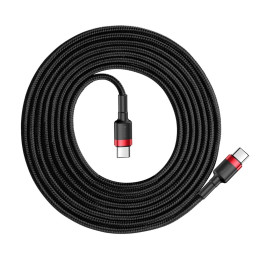 „Baseus CATKLF-H91“ USB-C – USB-C PD QC kabelis 60W 3A 480Mb/ s 2m – juodai raudonas