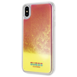 Guess GUHCI65GLCPI iPhone Xs Max rožinis/ rožinis kietas dėklas California, šviečiantis tamsoje.