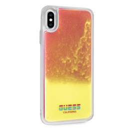 Guess GUHCI65GLCPI iPhone Xs Max rožinis/ rožinis kietas dėklas California, šviečiantis tamsoje.