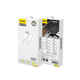 Dudao USB / USB C tipo laidas 5A 1m baltas (L2T 1m baltas)